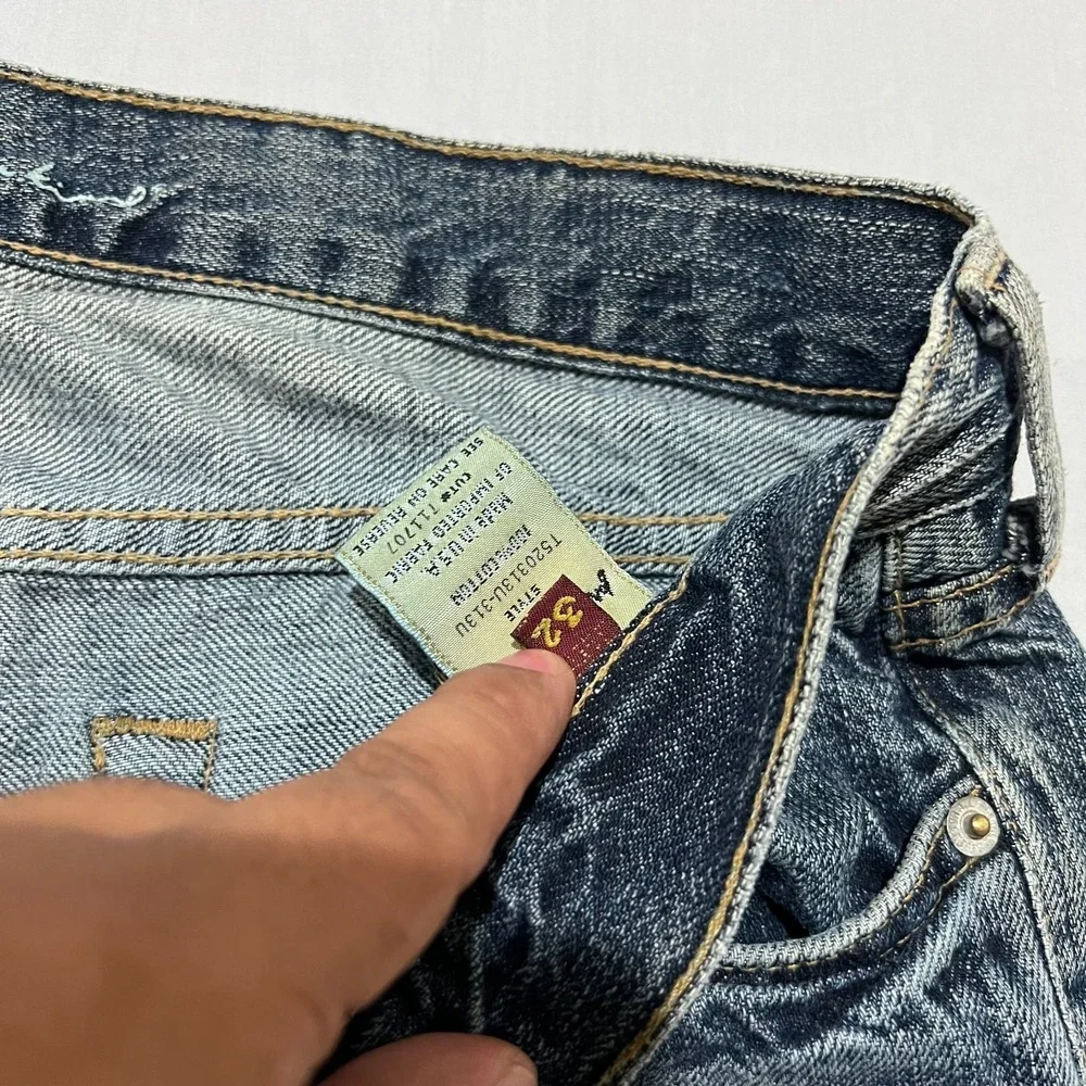 7 For All Mankind Mens Blue Denim Y2K Western Comfortable Bootcut Jeans Size 32